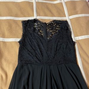 Black lace floor length evening gown